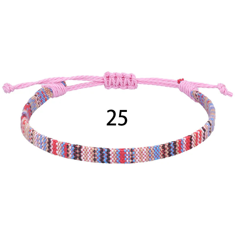 Anklets For Women Woven Fabric Foot Leg Bracelet Men Handmade Rope Braid Knot Beach Barefoot Weave Ethnic Boho Adjustable Cha
