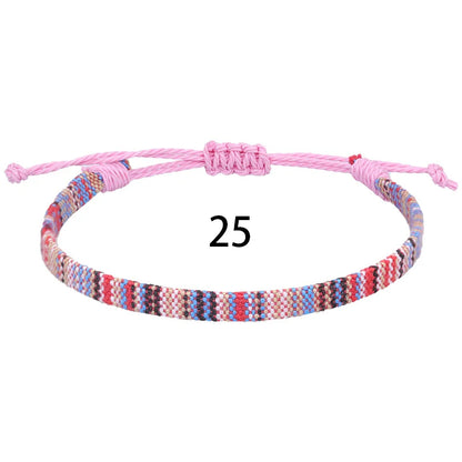 Anklets For Women Woven Fabric Foot Leg Bracelet Men Handmade Rope Braid Knot Beach Barefoot Weave Ethnic Boho Adjustable Cha