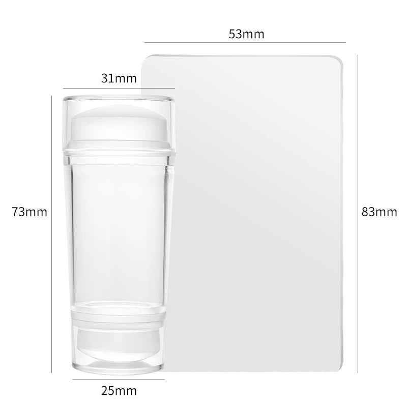 Nail Stamping Plates Pure Clear Jelly Nails Art Stamper Scraper Set Print Silicone Marshmallow Design Manicure Accessories To