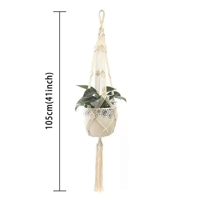 Hanging Plant Handmade Macrame Plant Hanger Flower Pot Planter Hanger Wall Decor Courtyard Garden Hanging Planter Hanging Bas