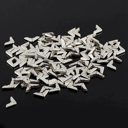 50Pcs Metal Book Corner Protector Vintage Scrapbook Photo Album Notebook Menus Folder Protecting Golden Silver Bronze 50Pcs M