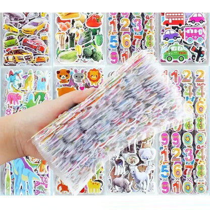 20 Sheets 3D Stickers for Kids Puffy Children Stickers Boys Girls Teachers Reward Craft Scrapbooking Gift Toys