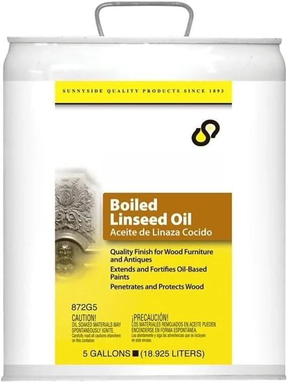 5 Gallon Boiled Linseed Oil for Wood Finishing and Protection Natural Drying