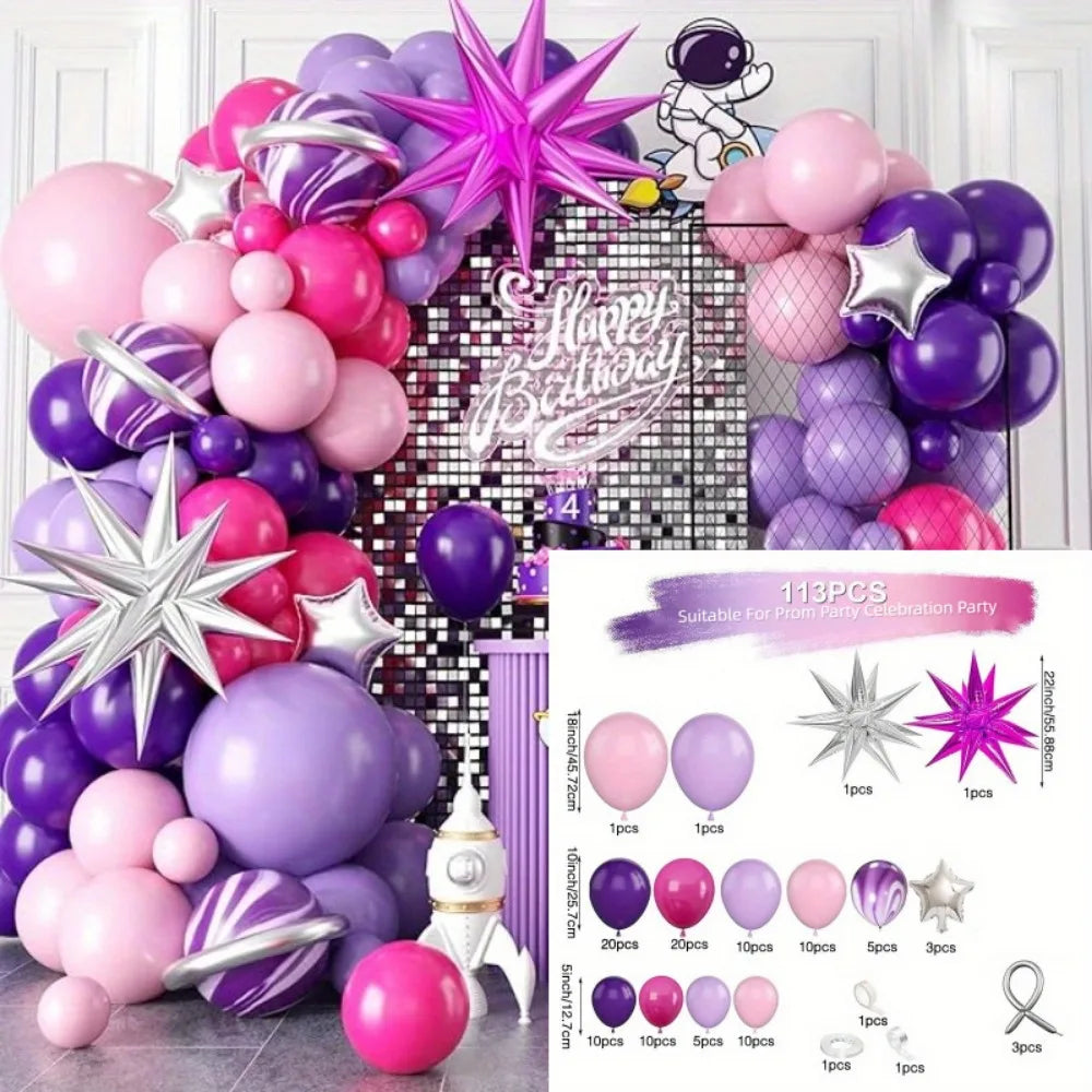 113PCS Balloon Garland Arch Set Wedding Birthday Party Anniversary Decoration Indoor and Outdoor Decoration - MULTI