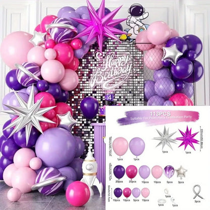 113PCS Balloon Garland Arch Set Wedding Birthday Party Anniversary Decoration Indoor and Outdoor Decoration - MULTI