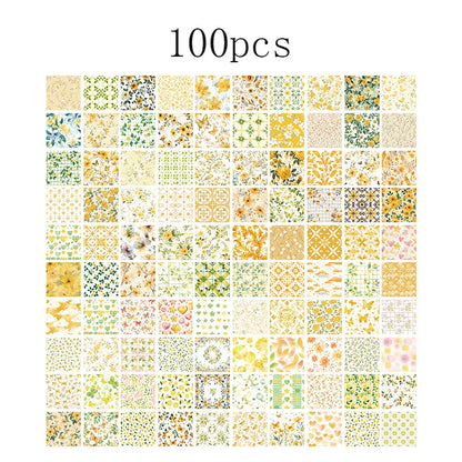 100pcs Vintage Paper Multi Style Deco Retro Stationery Supplies Writing Paper Junk Journal Label Scrapbooking Material Suppli