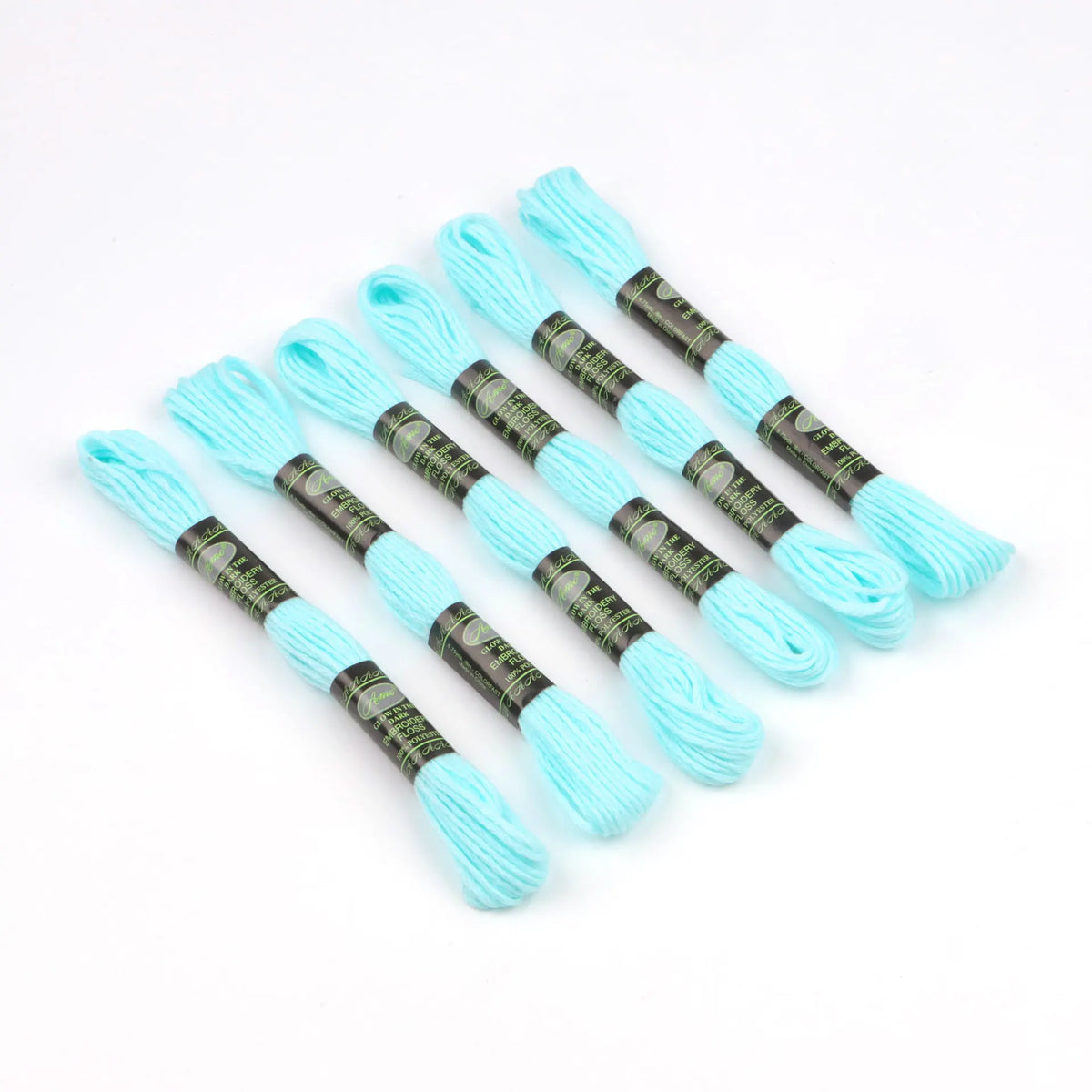 Glow in the Dark Sewing Embroidery Floss Thread 8m/piece 6pcs/set 6 Strands Thread for Cross Stitch - sky blue