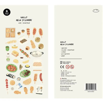 Suatelier Foods Stickers Aesthetic Scrapbooking Cute Junk Journal Ephemera Korean Deco Sticker Planner Diary DIY Craft Suppli