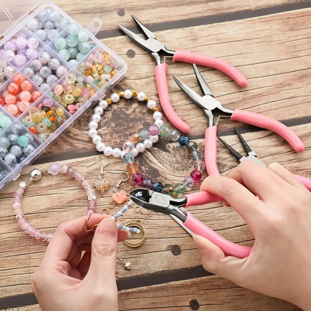 1 Pack Jewelry Making Supplies Kits with Jewelry Pliers Jump Ring Opener Awl Thread Scissors Helping Hands for Jewelry Repair
