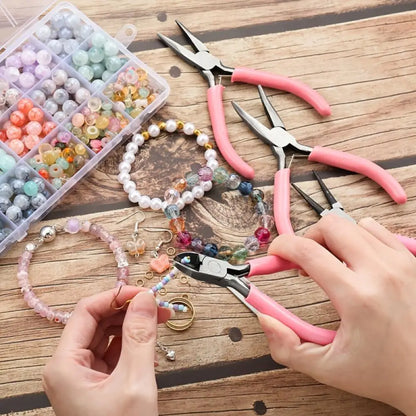 1 Pack Jewelry Making Supplies Kits with Jewelry Pliers Jump Ring Opener Awl Thread Scissors Helping Hands for Jewelry Repair