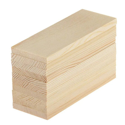 10pcs Unfinished Wood Rectangle Board for Paintings, Natural Pine Wooden Blocks Panels Plank, for DIY Art Crafts Dollhouse