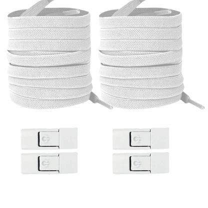 New Without Ties Elastic Laces No Tie Shoe Laces Press Lock Shoelaces Sneaker Kids Adult 8MM Widened Flat Shoelace for Shoes 