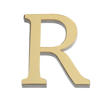 10CM 26 English Letters Wall Sticker 3D Mirror Acrylic Gold Wall Sticker Decals Self-Adhesive Home Party Decor Wall Art Mural