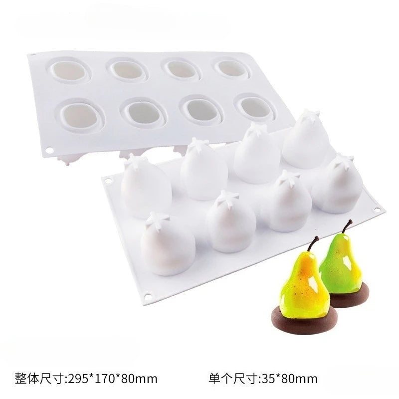 6 Hole Raspberry Design Mousse Silicone Mousse Mold 3D Fruit Dessert Chocolate Mould DIY Cake Decorating Tools Bakeware - Pea