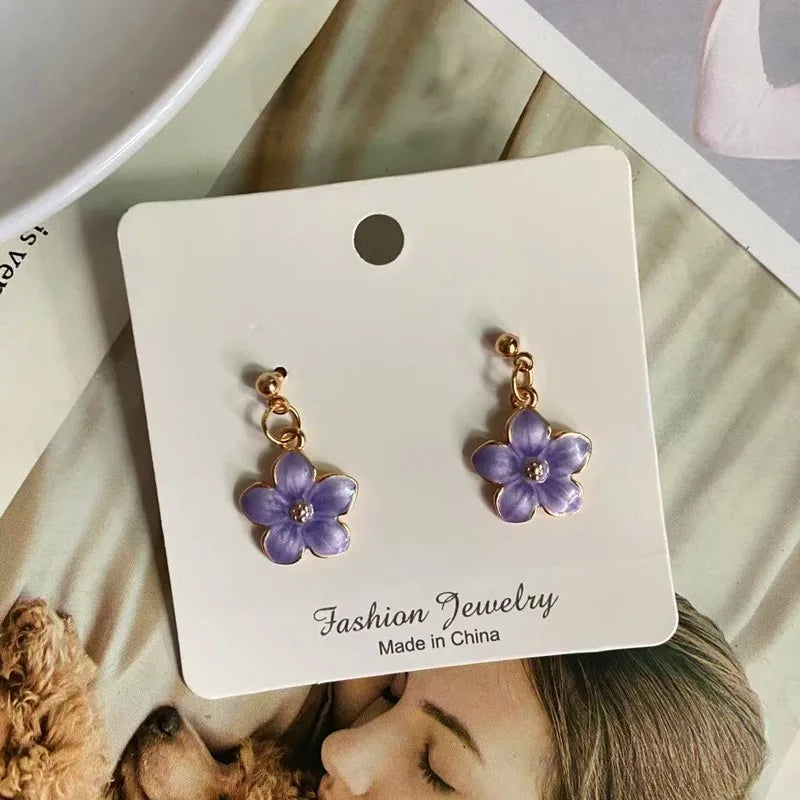 Korean Fashion Choker Necklace for Women Girl Colorful Flower Design Pendant Necklace Cute Romantic Neck Jewelry