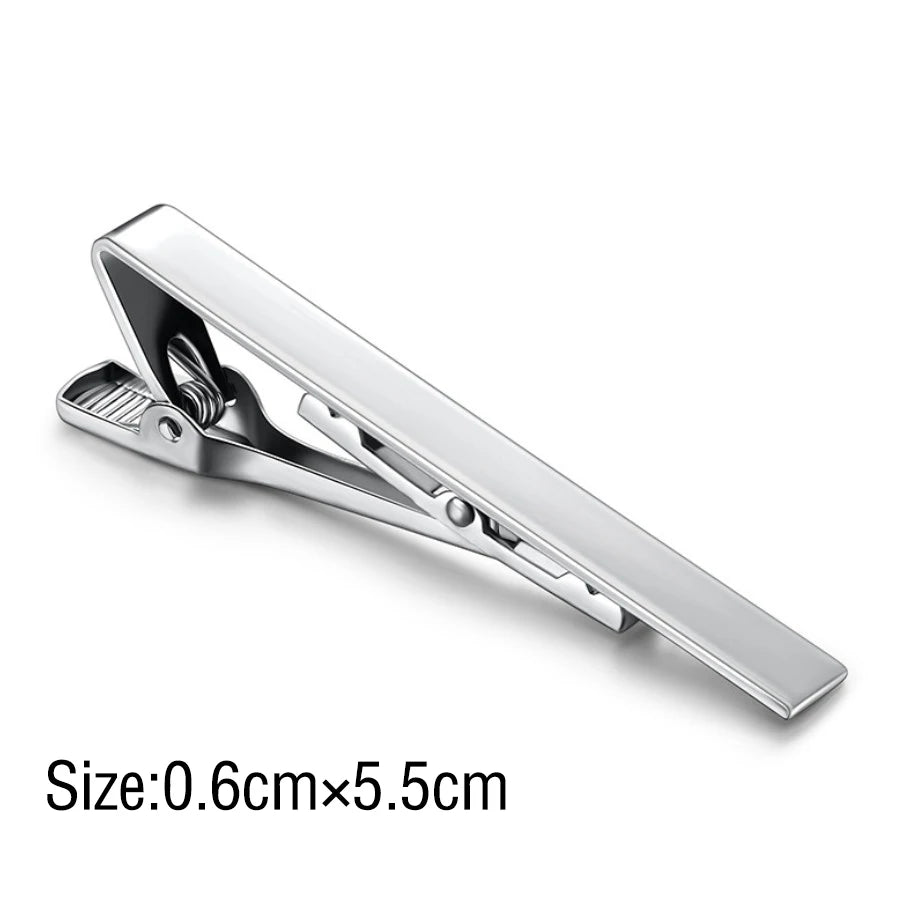 Tie Clip Necktie Accessories Fashion Style Ties for Men Metal Tone Simple Bar Clasp Practical Clasp Tie Pin for Mens Collar C