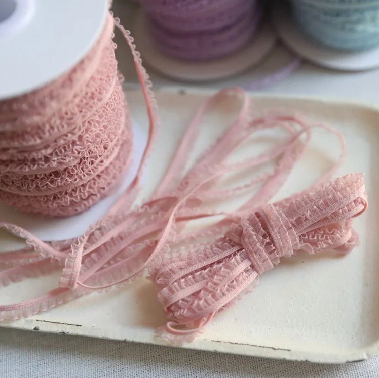 Lace Trim, 5 Meters Delicate Ruffle Lace, Sewing Projects, Scrapbooking, Gift Wrapping, 6mm Wide Lace Trim, Floral Lace Tape 
