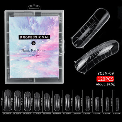 Misscheering 120Pcs/Box Transparent Fake Nails Acrylic French Nail Tips Full Coverage Press On Nails Accessory DIY Manicure T
