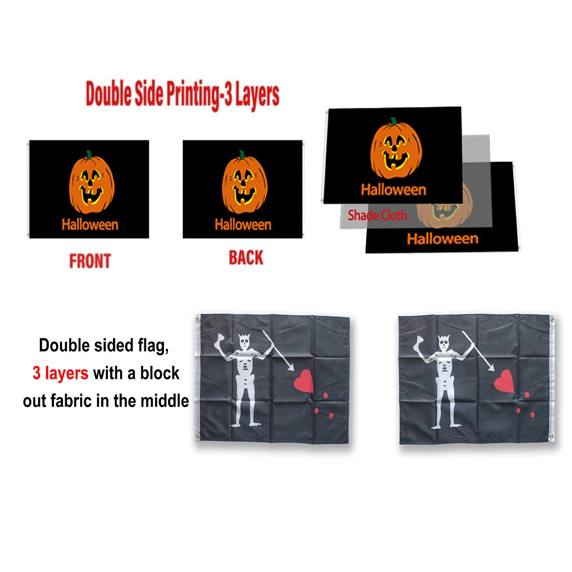 Double Sided Flag Personalized Banner 3 Layers Fabrics Customized Banner Decoration Sports Party Home Indoor Outdoor Outside