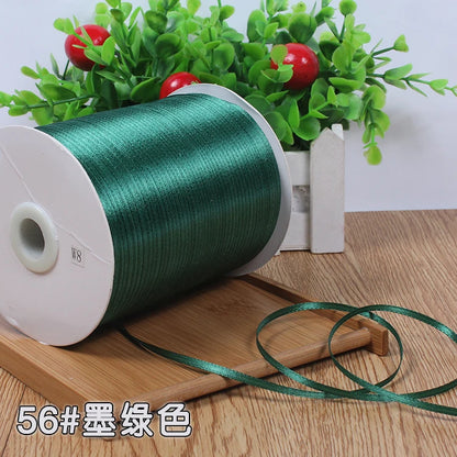 New (10meters/lot) 3mm Satin Ribbons For Craft Sewing Fabric Christmas Wedding Supplies Party Decoration Gift Wrap DIY Handma