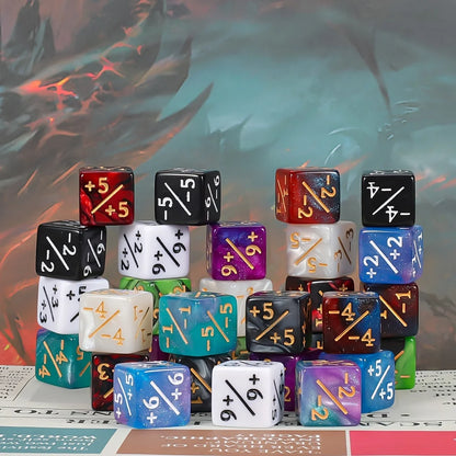 24pcs Magic Party Counting Dice Set With Starry Sky Design - Perfect For Mtg Card Games & Magic Games Enhance Math Skills