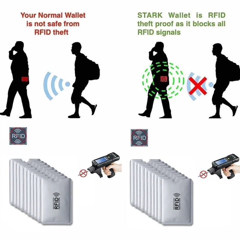 10pcs Anti-Scan Card Sleeve Anti-magnetic Anti-theft Anti RFID/NFC scanning Aluminium Foil Safty Bank Card ID Card Card Holde