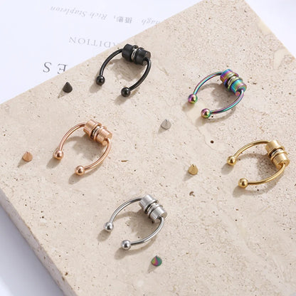 Women Fake Piercing Nose Ring Hoop Septum Non Piercing Nose Clip Rock HipHoop Stainless Steel Magnet Fashion Punk Body Jewelr
