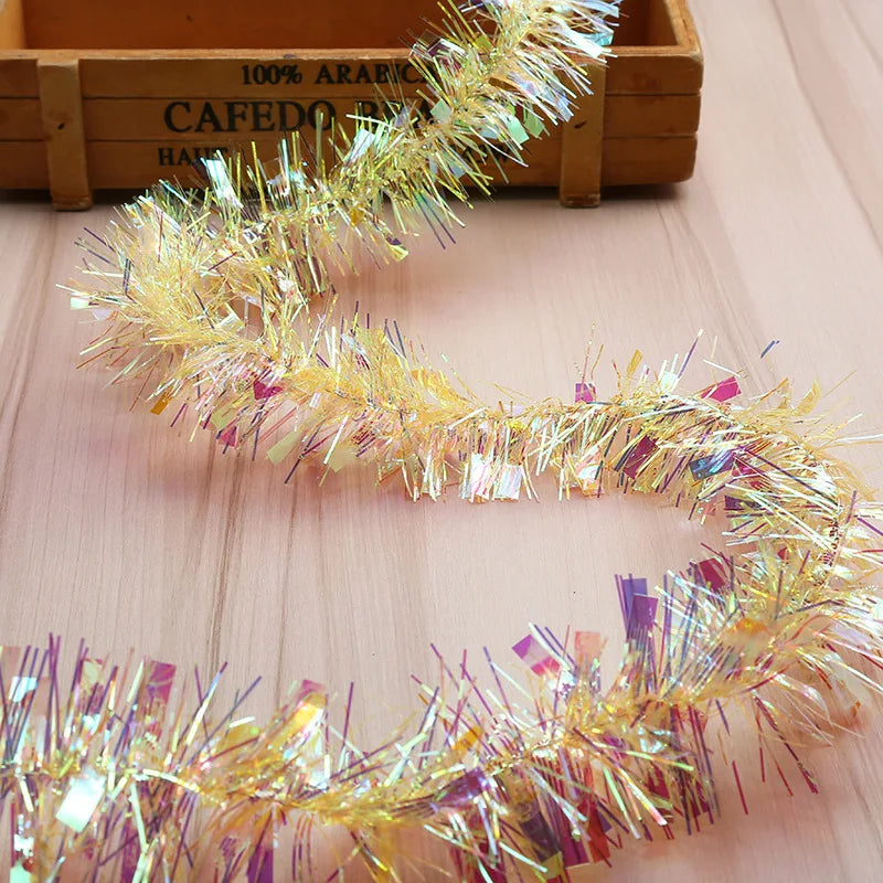 2m Gorgeous Colorful Foil Madder Christmas Tree Garland Birthday Party Wedding Decor Thanksgiving Home Decoration Supplies