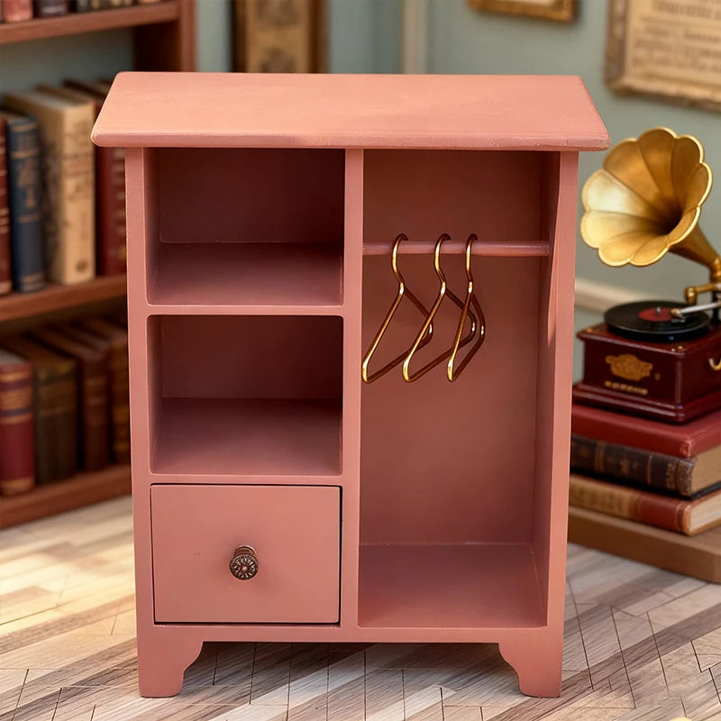 Miniature wooden wardrobes, dollhouse furniture accessories, and miniature scene decorations BJD/OB11 dollhouse home furnishi