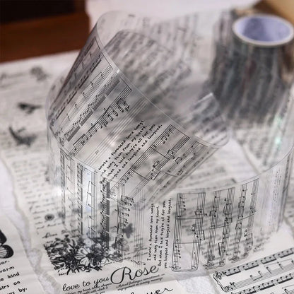Journamm 50mm*3m Vintage Letters PET Tapes DIY Scrapbooking Planners Decor Junk Journal Waterproof Collage Stationery Tapes