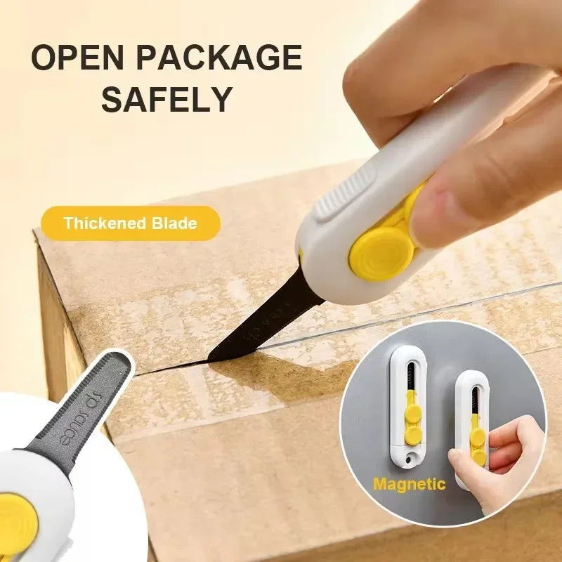 Magnetic Courier Opening Knife Multifunctional Portable Courier Unboxing Knives Retractable Self-locking Rebound Art Knife To