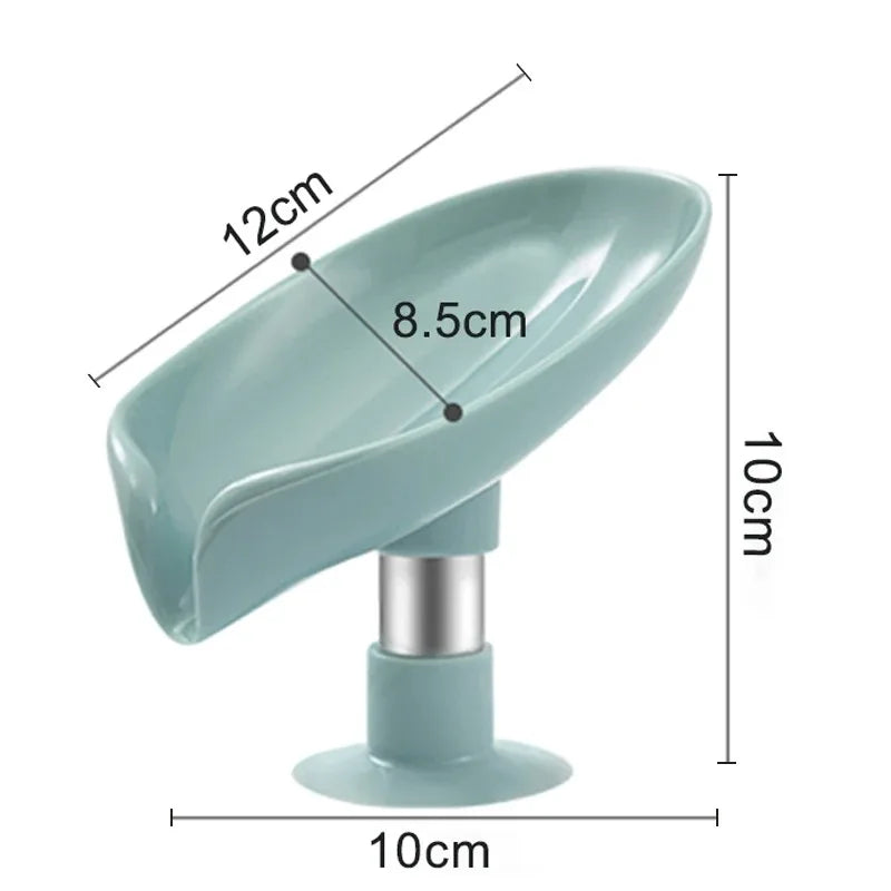 1pcs Drain Soap Holder Leaf Shape Soap Box Suction Cup Tray Drying Rack for Shower Sponge Container Kitchen Bathroom Accessor