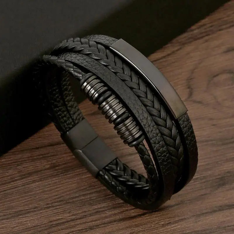 Classic Men's Leather Bracelet New Style Hand-woven Multi-layer Combination Accessory Fashion Man Jewelry
