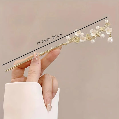 Elegant Chinese Style Hair Clip Tassel Hair Stick Traditional Floral Design Hairstyle Accessory Women Jewelry Hairpin Hairnee