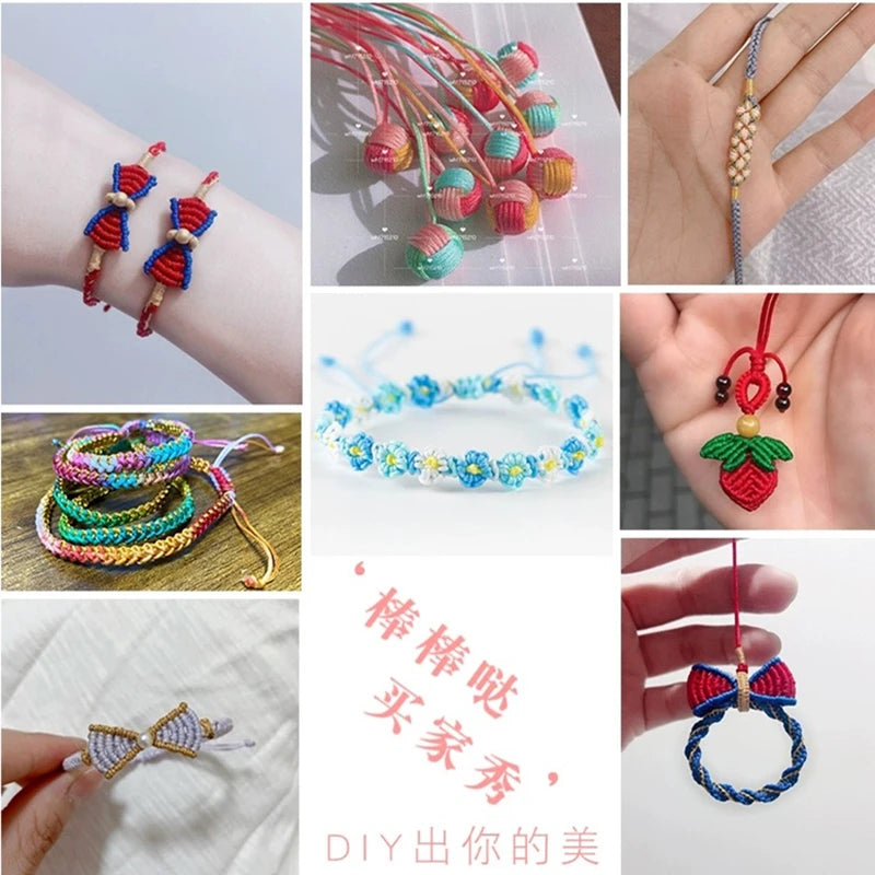 NEW 0.4/0.8/1.0/1.5mm Nylon Cord Thread Chinese Knot Macrame Cord Bracelet Braided String DIY Tassels Beading Shamballa Threa