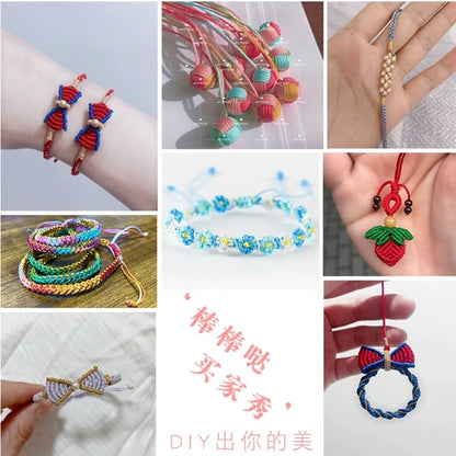 NEW 0.4/0.8/1.0/1.5mm Nylon Cord Thread Chinese Knot Macrame Cord Bracelet Braided String DIY Tassels Beading Shamballa Threa