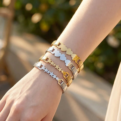 For Women Men Italian Charm Link 9mm Width Silver Gold Color Stainless Steel Bracelets on Hand DIY Making Jewelry