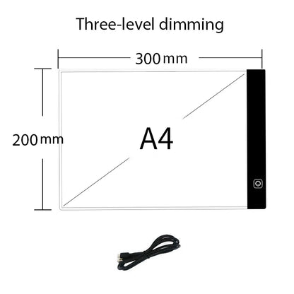 A4 Level Dimmable Led Drawing Copy Pad Board Children's Toy Painting Educational Kids Grow Playmates Creative Gifts For Child
