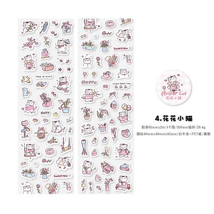 Journal GO 6.5x200cm Kitten Life Diary Tape Sticker Decorative Collage Adhesive DIY Scrapbooking Masking Tape Lovely Cat Stic