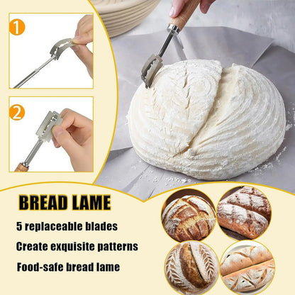Sourdough Bread Baking Supplies Inclued Sourdough Danish Dough Whisk Bread Lame Scraper Dough Cutter Perfects Gift for Baker