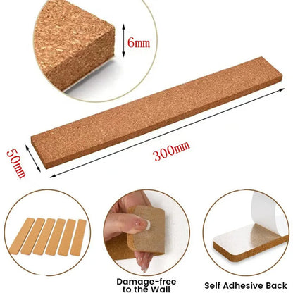 3pcs Cork Board Strips Self Adhesive Small Cork Board for Wall Desk Home Classroom Office for Paste Notes Photos Schedules