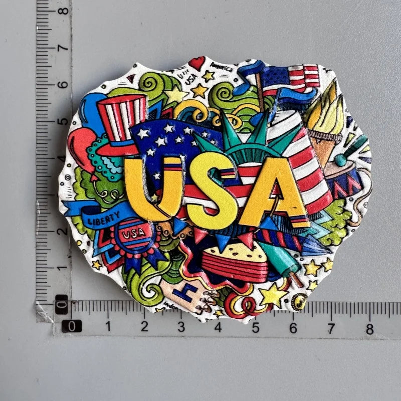 Tourist Souvenirs Fridge Magnets USA,refrigerator Decorations for Miami New York Hawaii Collection of Fridge Ornaments Sticke