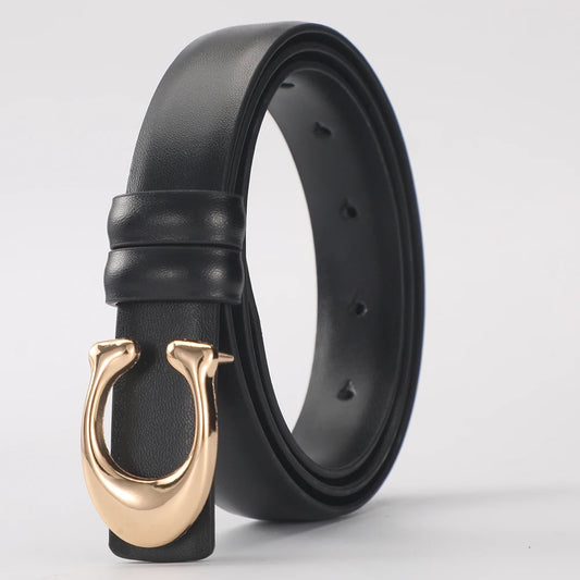 Women's Fashionable Belt C-shaped Buckle Smooth Buckle Temperament Double-sided Gift For Mother Using Belt