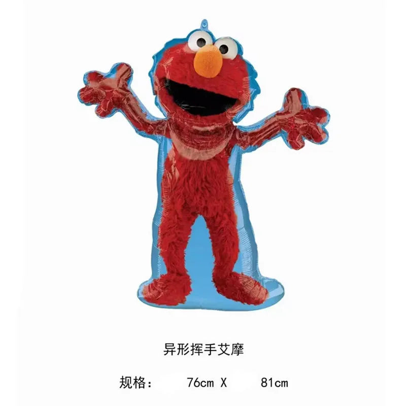 Cartoon Sesames Street Birthday Party Decor Elmo and Friends Theme Tablecloth Plate Balloon Set Cake Decor Baby Shower - 1pcs