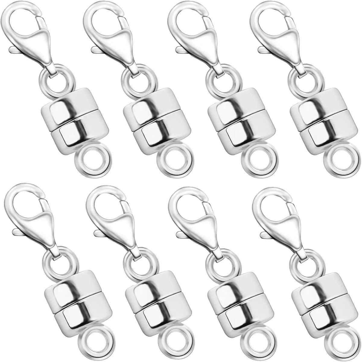 Magnetic Necklace Clasps and Closures with Lobster Clasp 14K Gold and Silver Plated Magnet Jewelry Clasps Converters - 8Pcs S
