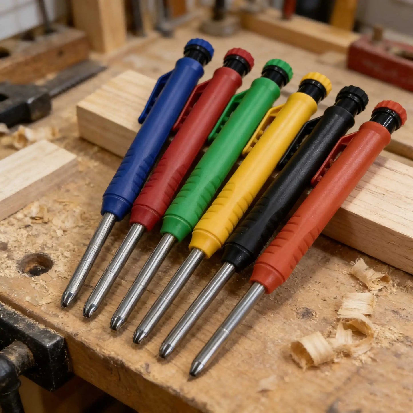 Woodworking Pencil Card and Refill Deep Hole Marking and Drawing with 2.8mm Reliable and Durable Lead for Carpenters Engineer