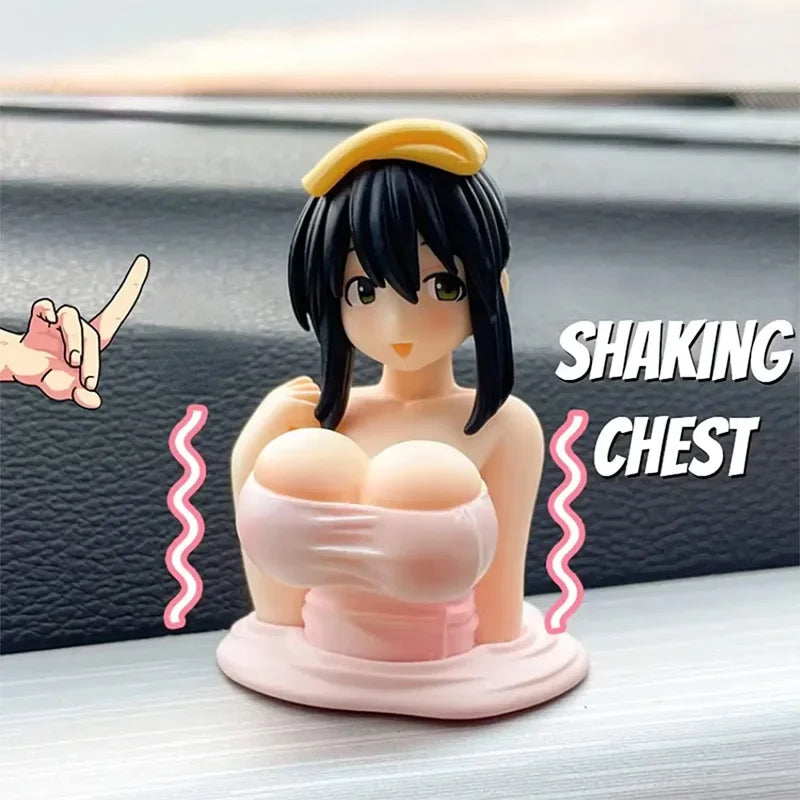 Car Dashboard Decoration Phone Holder Bikini Beach Girl Cartoon Anime Cute Kanako Chest Shaking Ornaments Interior Decor