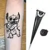 Tattoo Stickers English Word Waterproof Long Lasting Realistic Transfer Temporary Black Letters Feather Body Art For Men Wome