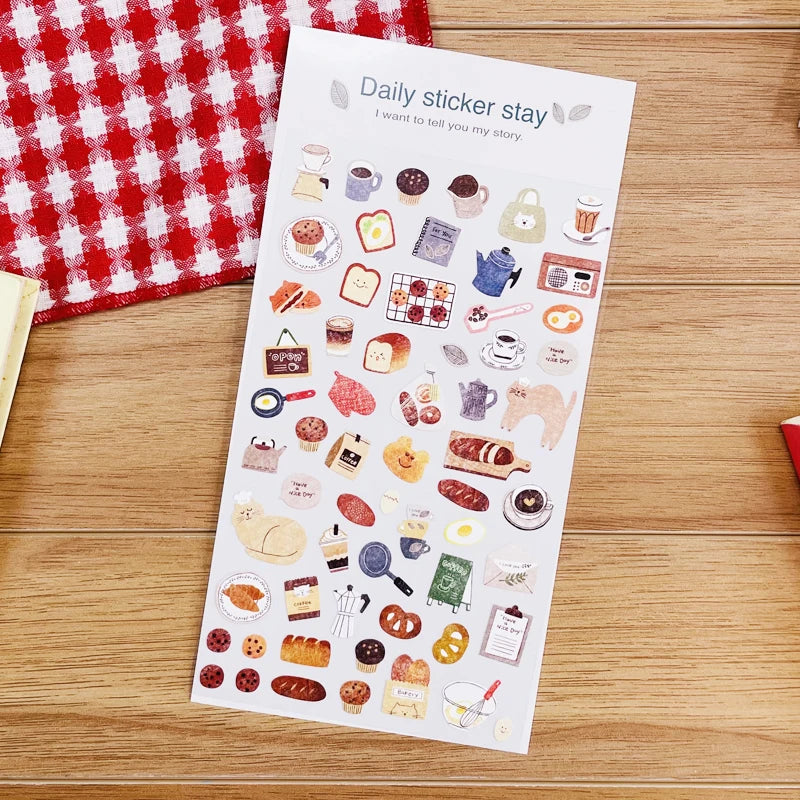 Korean Import Suatelier Baking Bread Cake Desserts Food Stickers Scrapbooking Diy Journal Stationery Sticker Deco School Supp