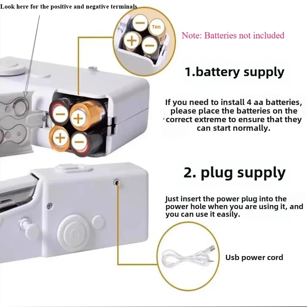 Handheld Rope-free Electric & Manual Sewing Machine Quick Build DIY Apparel Supplies for Arts Crafts Home Garden Embroidery